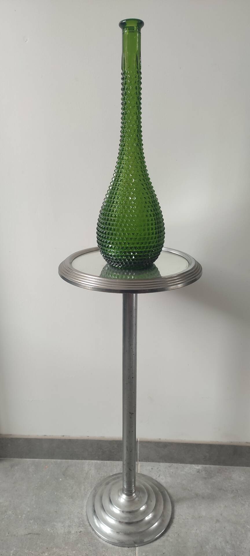 Empoli olive green bottle vase with diamond point - 39 cm