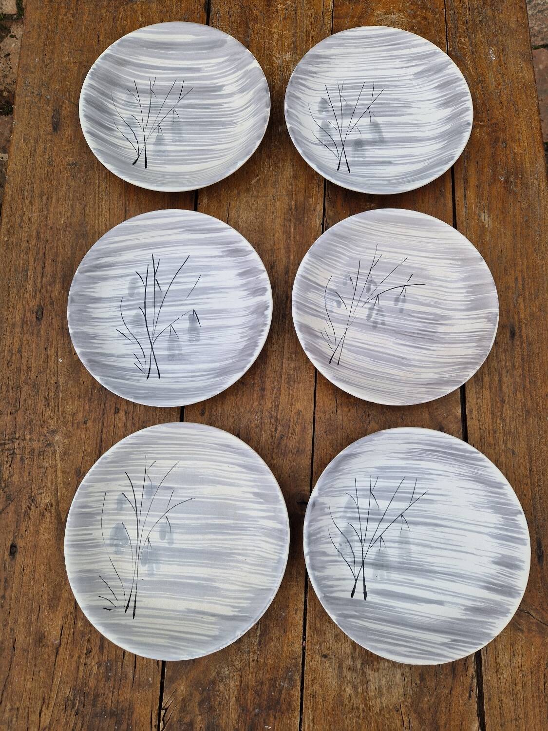 Set of 6 deep plates Niderviller Model Kitten