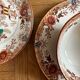2 antique cups with saucers Sarreguemines Kyoto ironstone