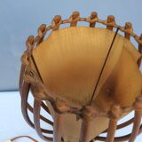 Lampe en rotin par Louis Sognot, années 60