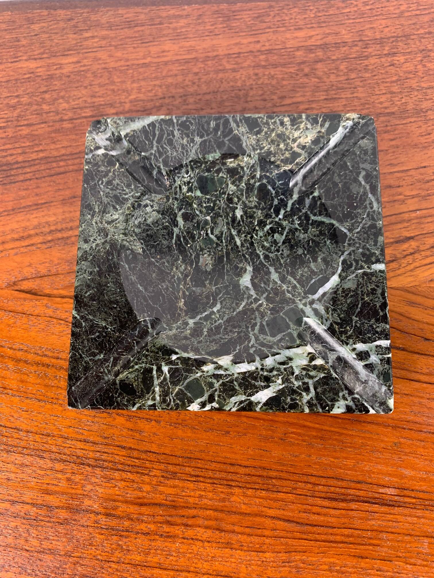 Vintage black marble ashtray, 1970