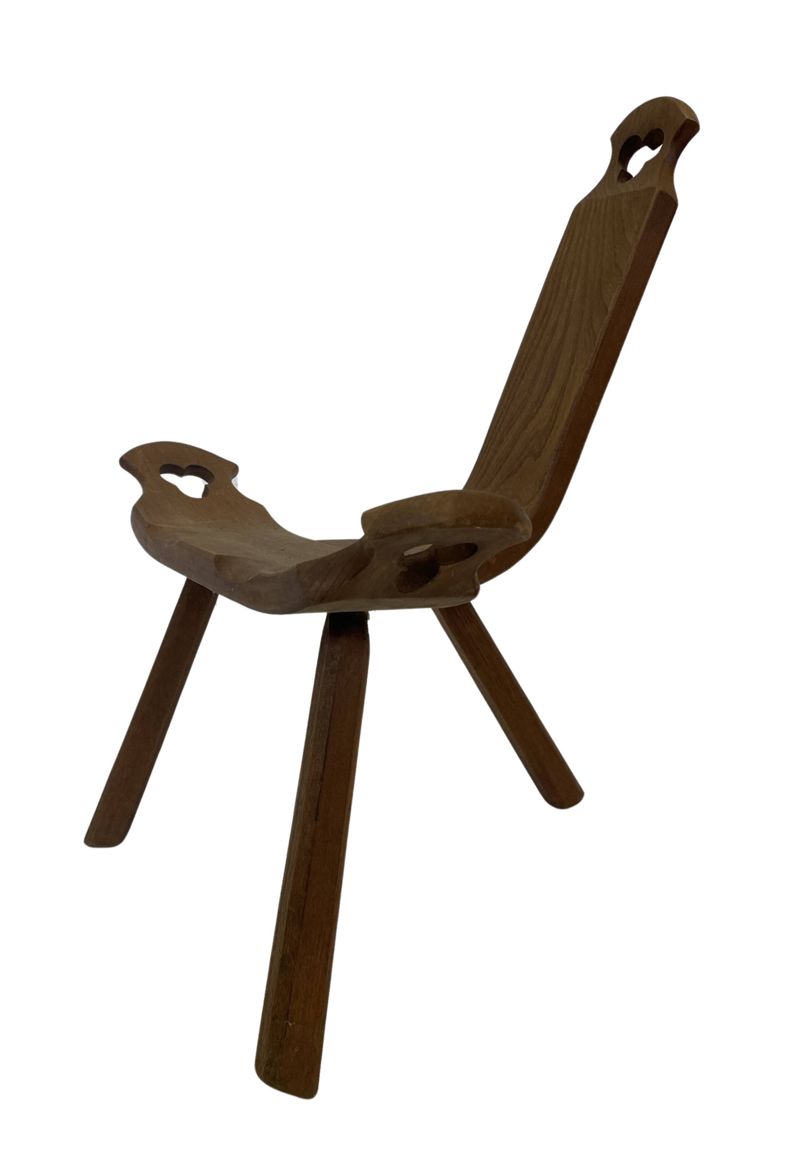 Vintage Spanish chair  stool brutalist design