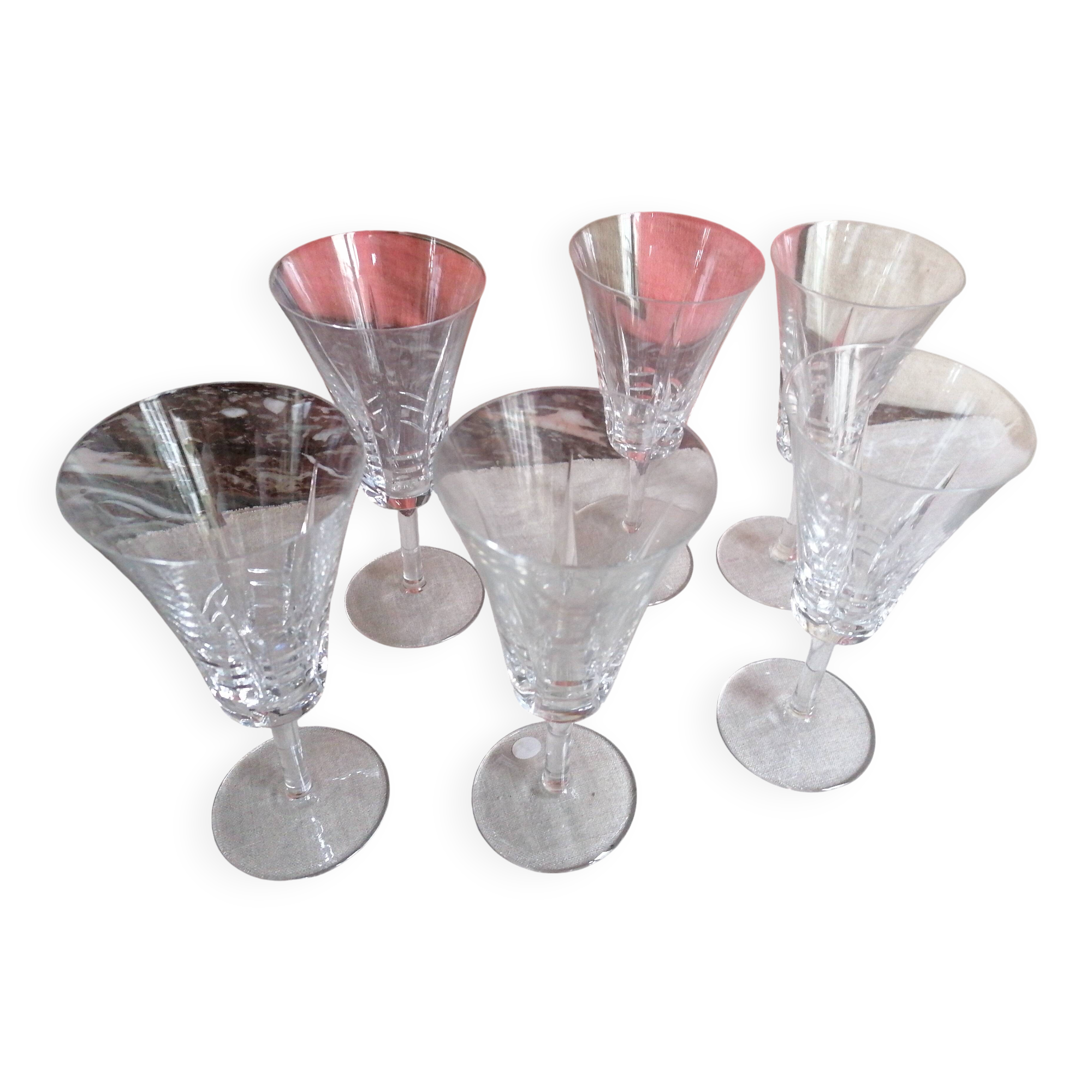 6 crystal champagne flutes