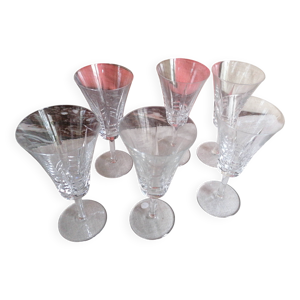 6 flutes a champagne - cristal