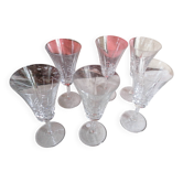 6 crystal champagne flutes