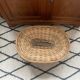 Old rattan and metal basket