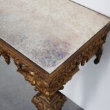 20th Century Italian Baroque style gilded and carved wall console