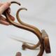 Double Bistro Coat Rack Curved Wooden Hanger Early 20th Century