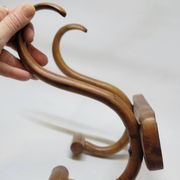 Double Patère bistrot Porte Manteau en bois courbé début XXème