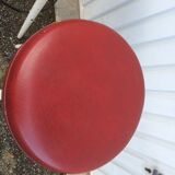 Pair of white and red 1950s bar stools