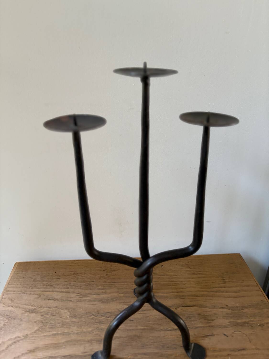 Antique wrought iron candlestick
