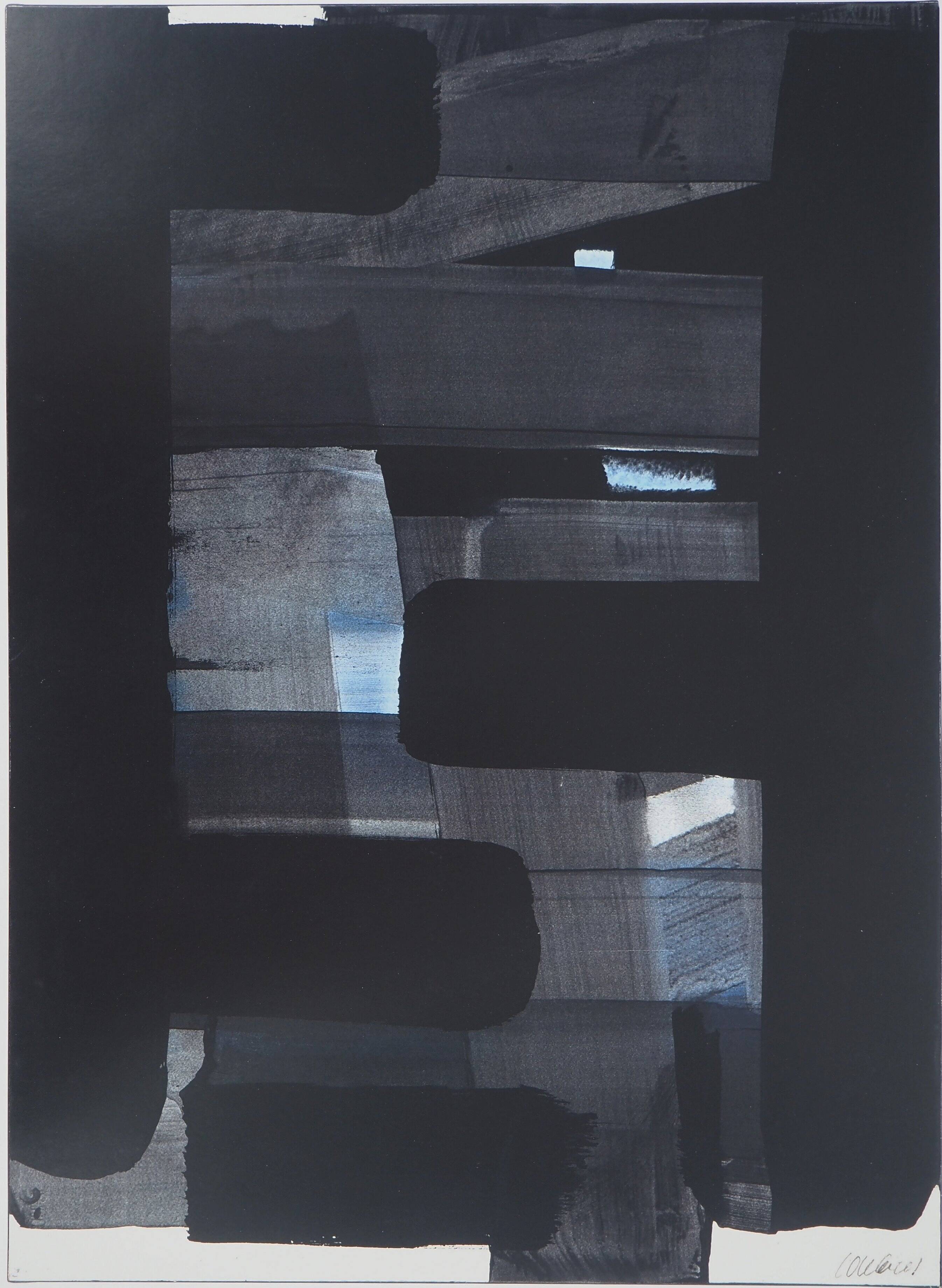 Pierre SOULAGES: Gouache on paper 1973 - Original signed poster