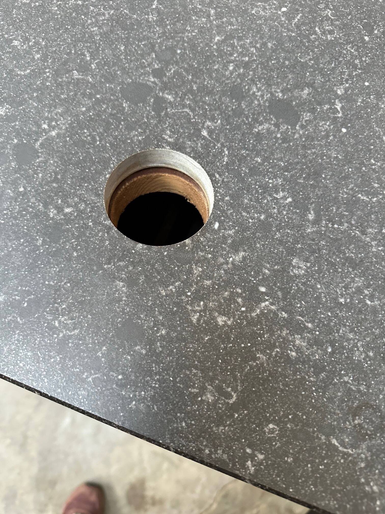 Huge bar counter covered in blue stone