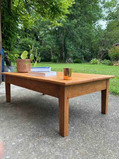 Farmhouse Wood Coffee Table with Drawer