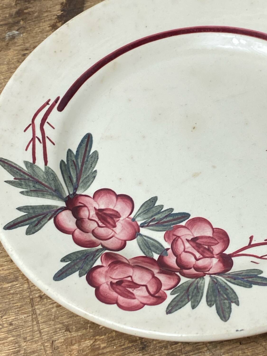 Two Digoin Sarreguemines dessert plates