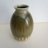 Enamelled sandstone vase