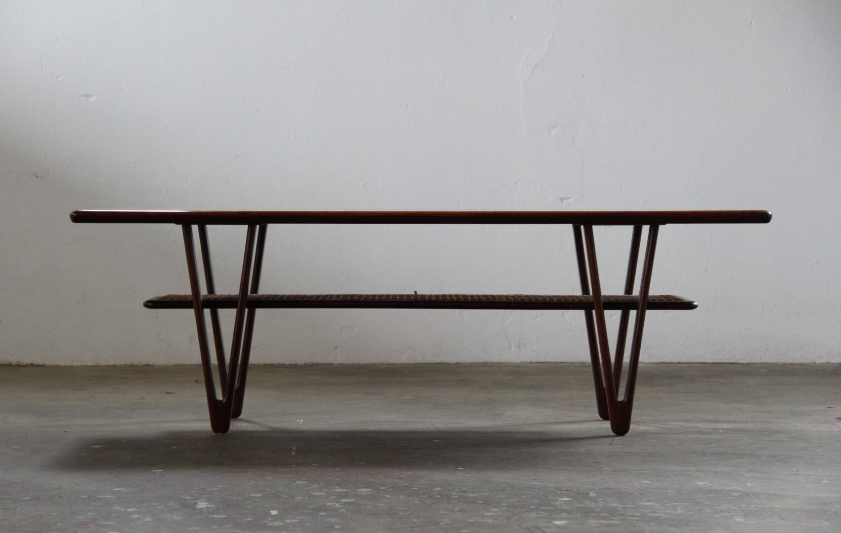 Vintage coffee table, Danish Design with V-Shaped Legs, Kurt Østervig 1950s