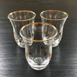 Lot 3 glasses golden stars