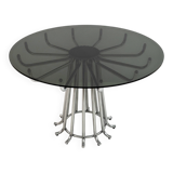 Gastone Rinaldi Mid-Century Modern Italian Chromed Metal Round Dining Table