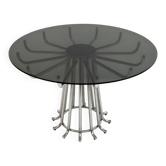 Gastone Rinaldi Mid-Century Modern Italian Chromed Metal Round Dining Table