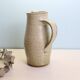 Glazed earth jug, Manziat pottery, rustic, vintage French