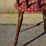 Vintage chairs, wooden, with splayed legs, both.