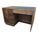 Antique Wood Art Deco Desk with Bookshelf and Archive Drawers