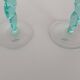 Pair of Vintage Postmodern Crystal Champagne Coupes with Organic Aqua Stems