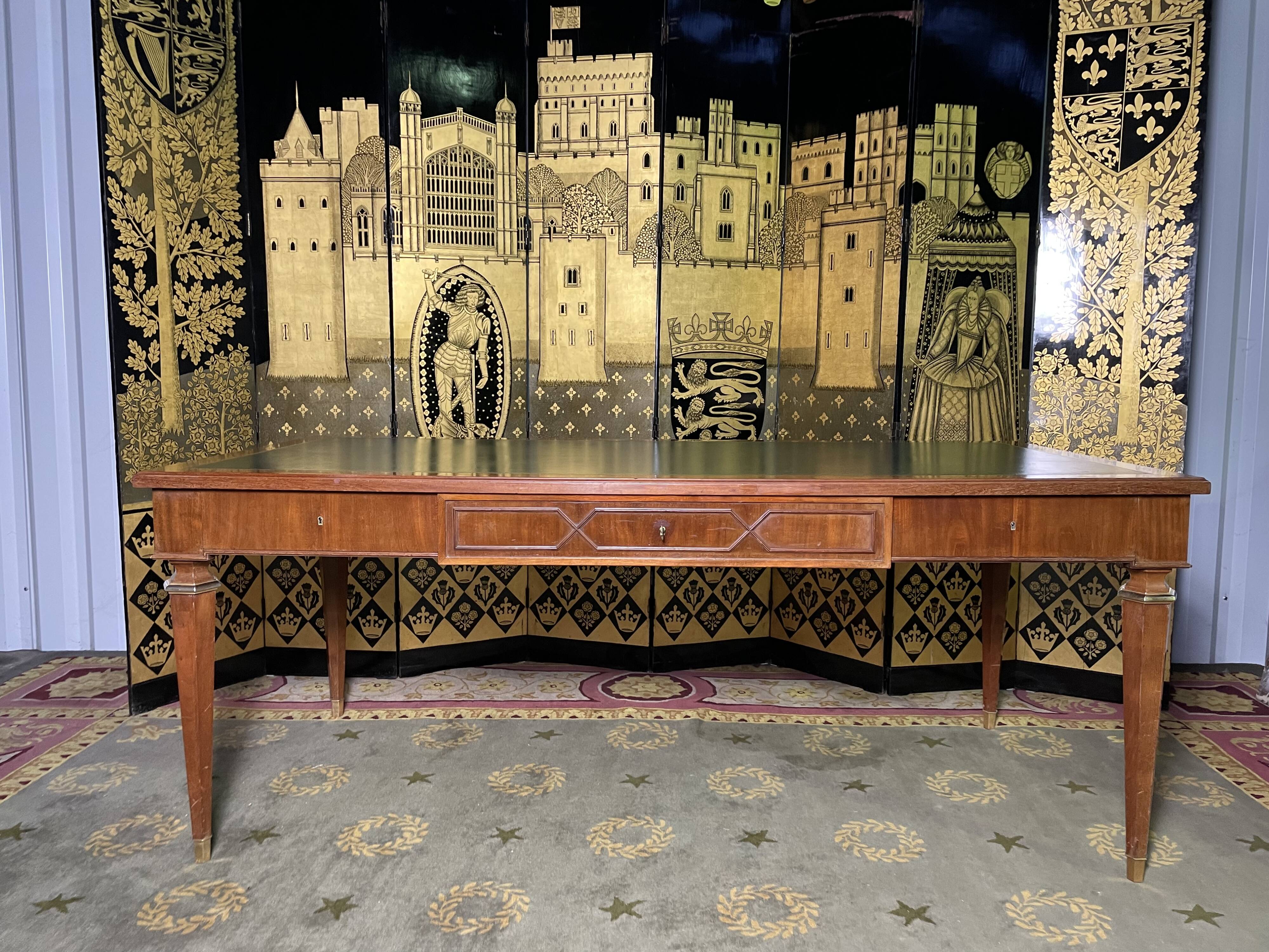 Louis XVI style flat desk in mahogany