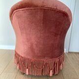 Pink velvet armchair