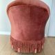 Fauteuil velours rose
