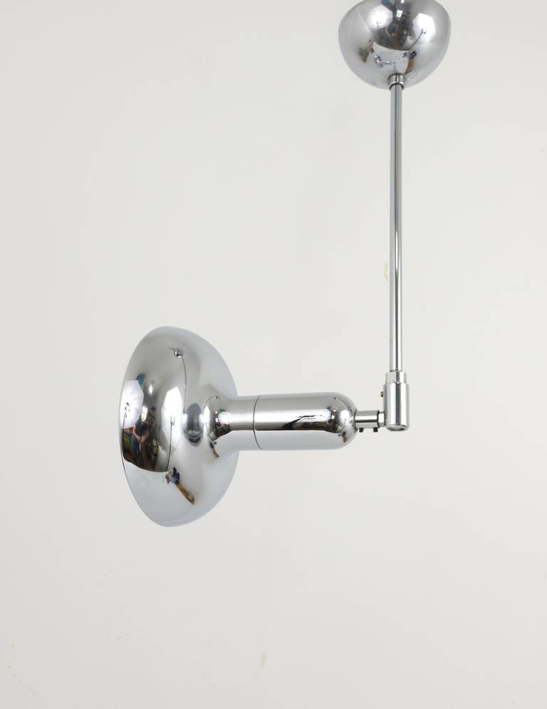 Adjustable suspended luminaire in the style of Gino Sarfatti 4, Gebr. Cosack, Germany, 1970s.