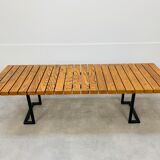 Coffee table with slats 50s bench format style Alain Richard