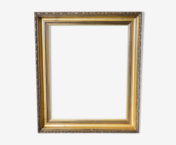 Cadre dore XIXème stuc decor de rinceaux