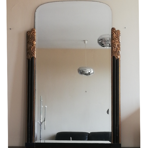 Old wood and stucco art deco mirror 100x155cm