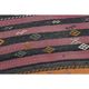 Purple Vintage Turkish Handmade Wool Kilim Runner Rug 109x398