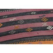 Purple Vintage Turkish Handmade Wool Kilim Runner Rug 109x398