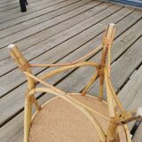 Vintage bamboo and rattan coffee table