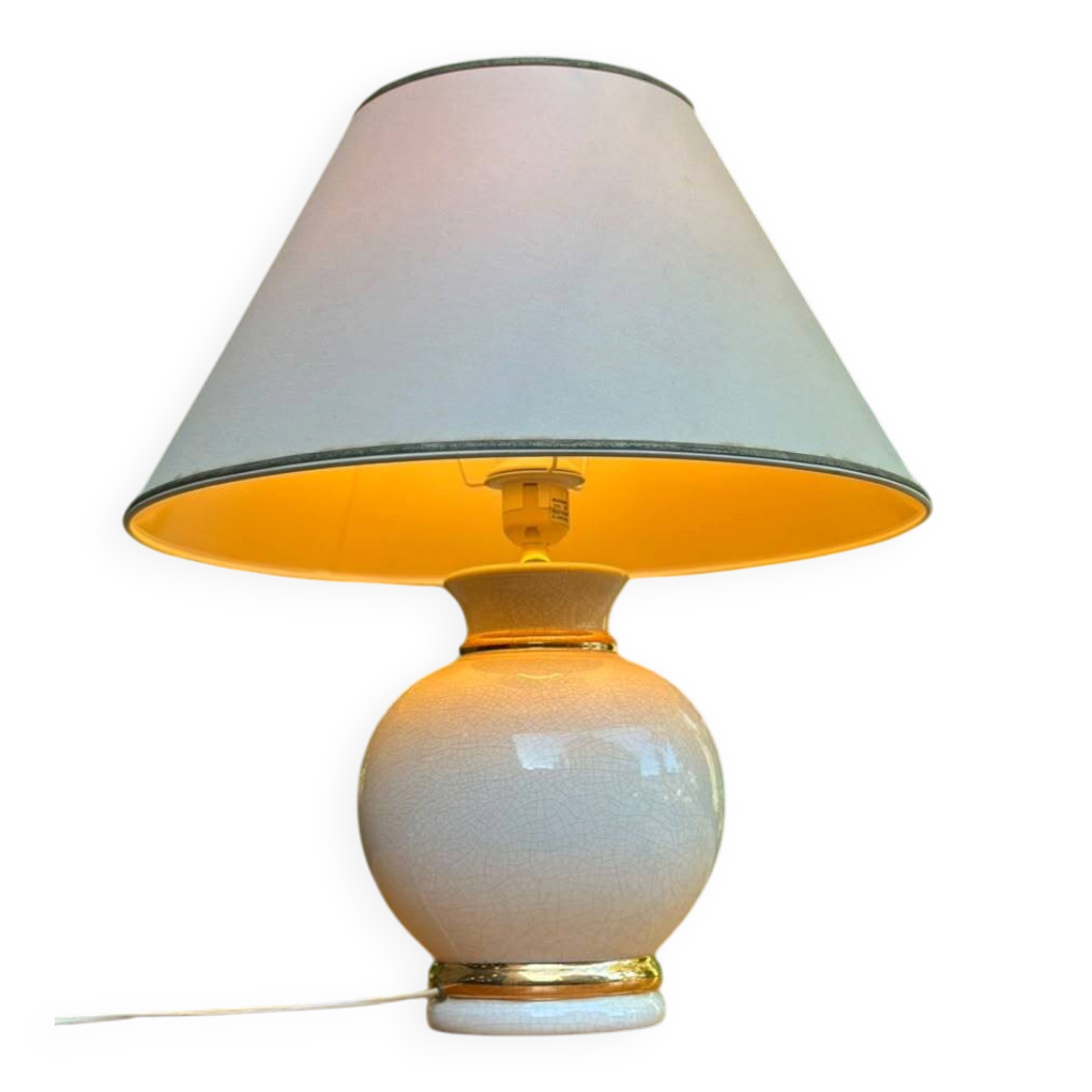 Vintage table lamp in crackled ceramic Rosagaso Spain 1990