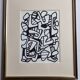 Screenprint after Jean Dubuffet framed under glass 24 cm by 31 cm