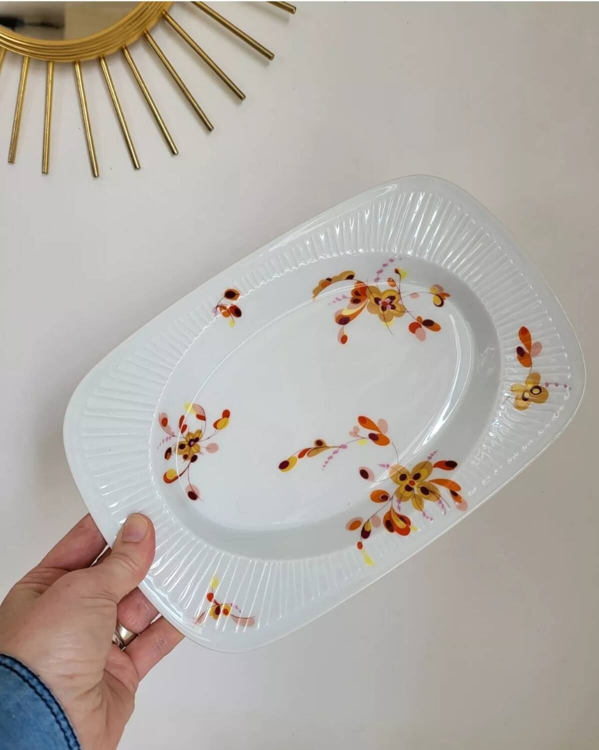 Haviland Limoges Gravy Boat and Porcelain Tray, Vintage
