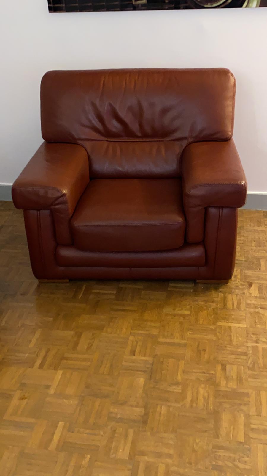 Pair of leather armchairs