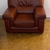 Pair of leather armchairs