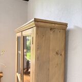 Glass cabinet or display case in pine 1950