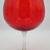 Vase en verre d'empoli rouge