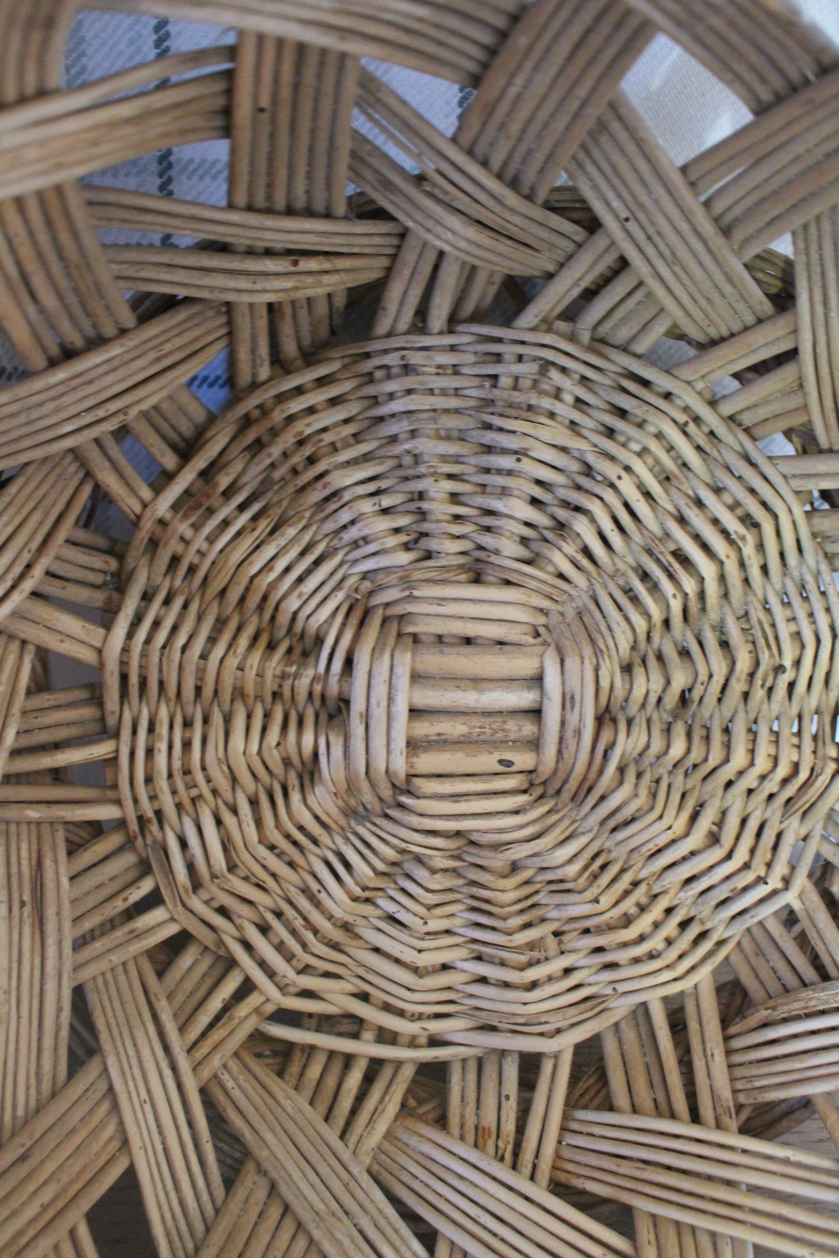 Large vintage woven wicker basket