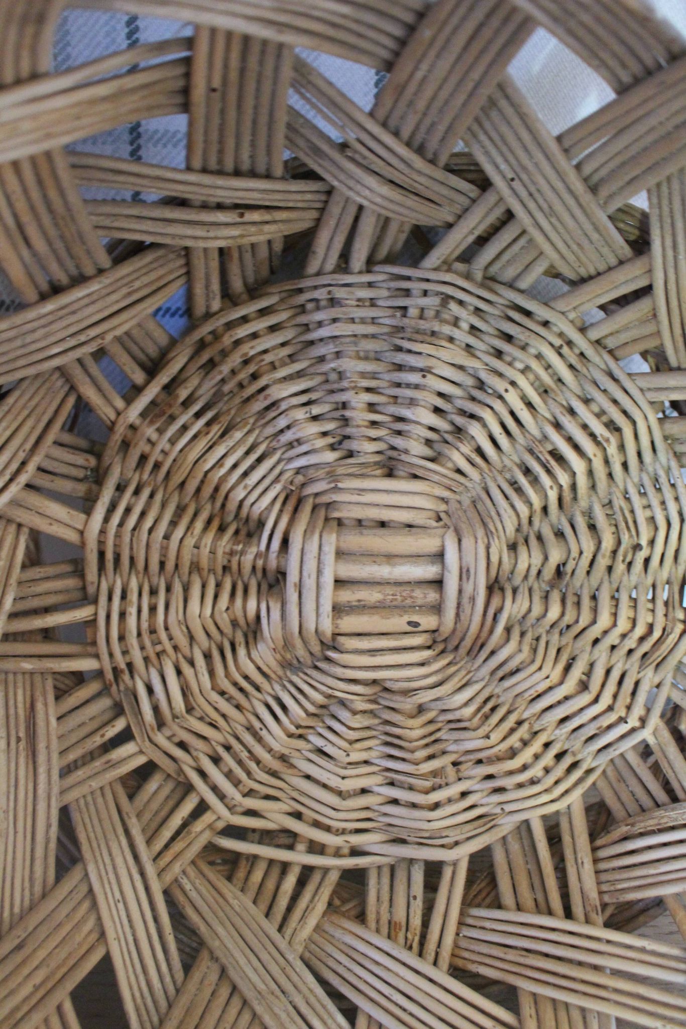 Large vintage woven wicker basket