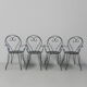 Ensemble de 4 chaises de jardin vintage en acier