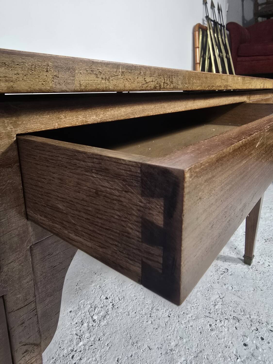 Bureau plat double face en acajou, style Louis XVI – XIXᵉ siècle