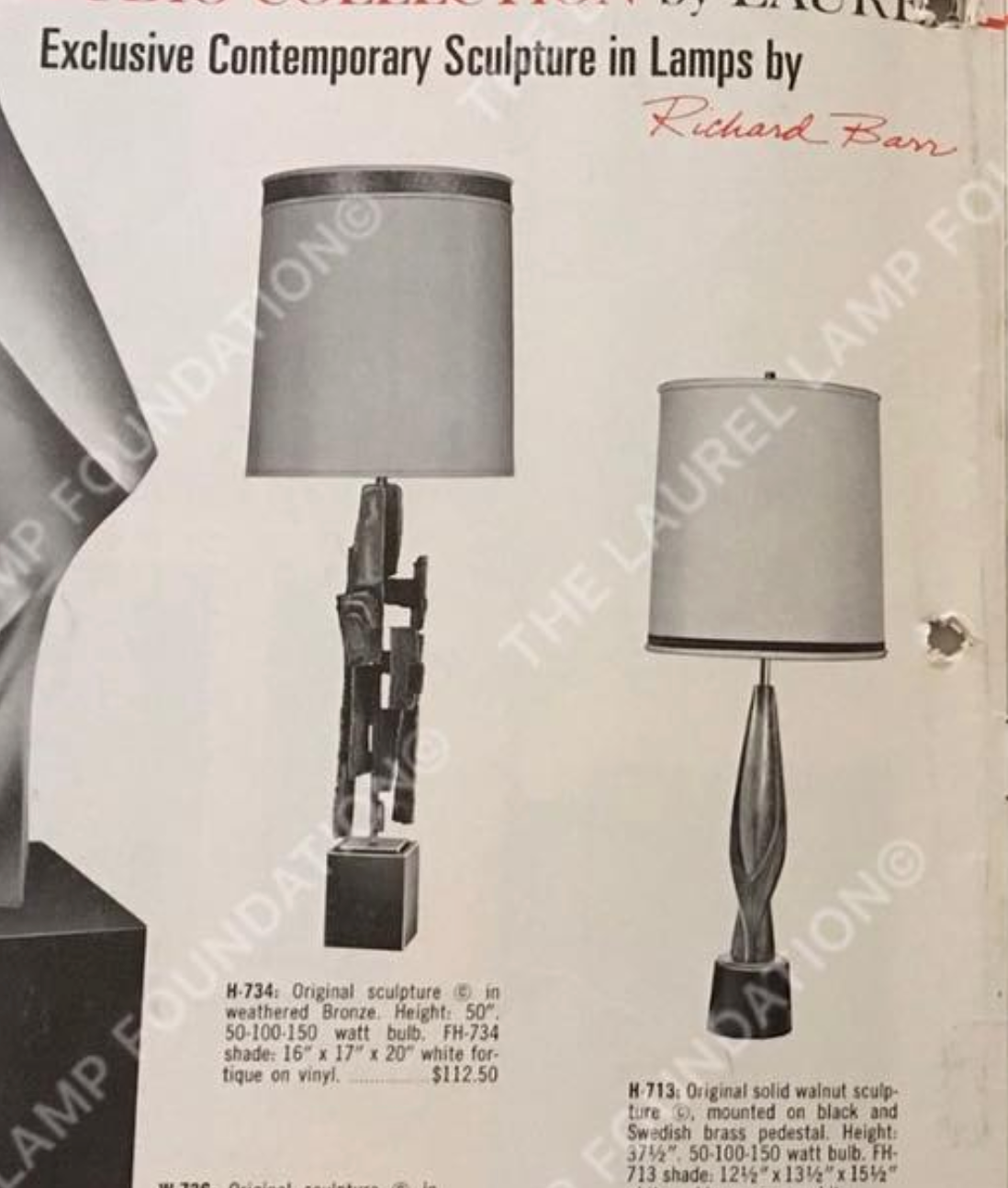 LAUREL USA - LAMP by sculptor RICHARD BARR